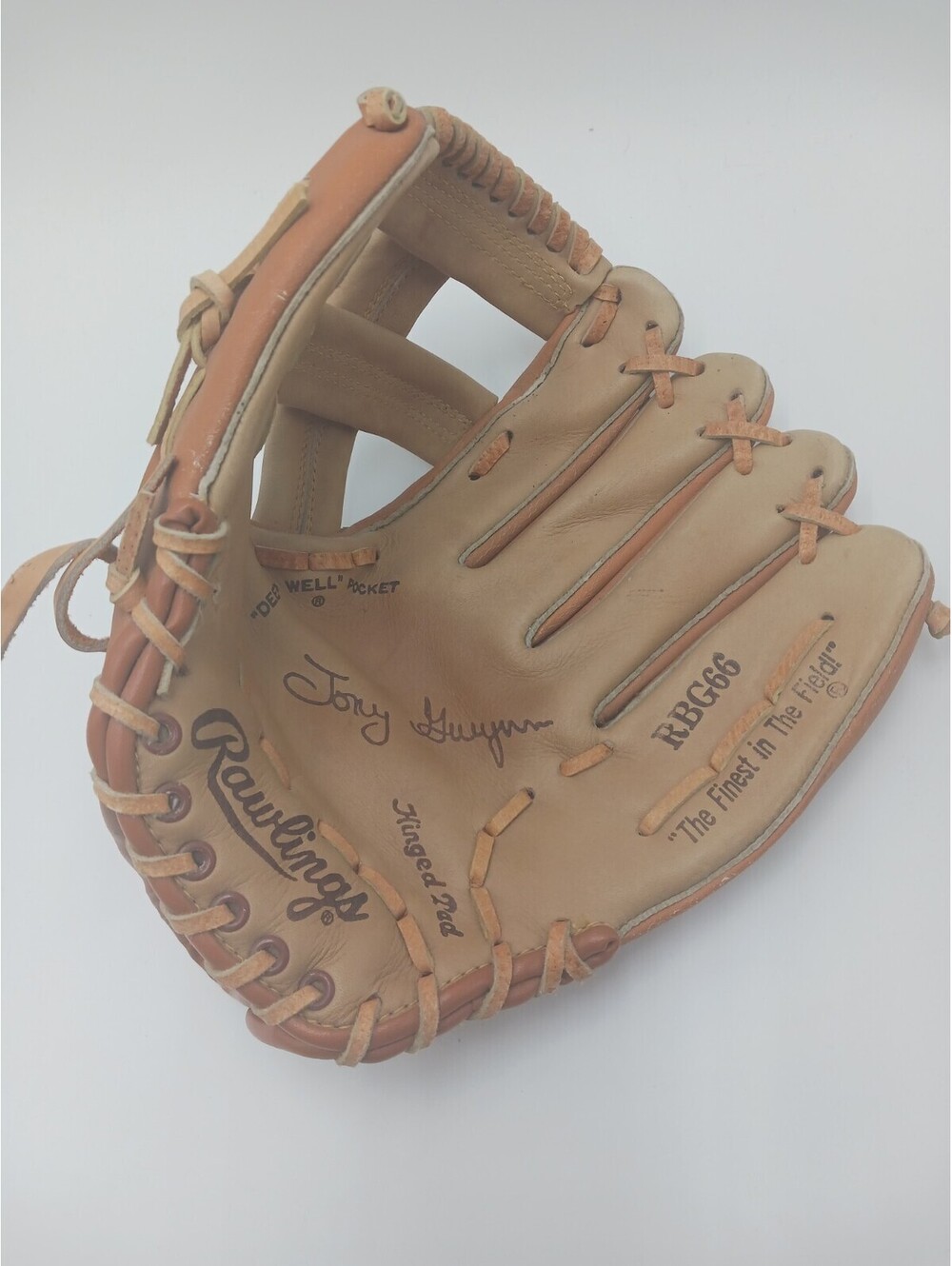 Rawlings RBG66 Tony Gwynn Baseball Glove RHT Brown Leather Deep Well Pocket